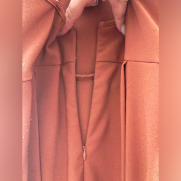 Pumpkin spice coloured mini dress with pockets - Picture 4 of 7